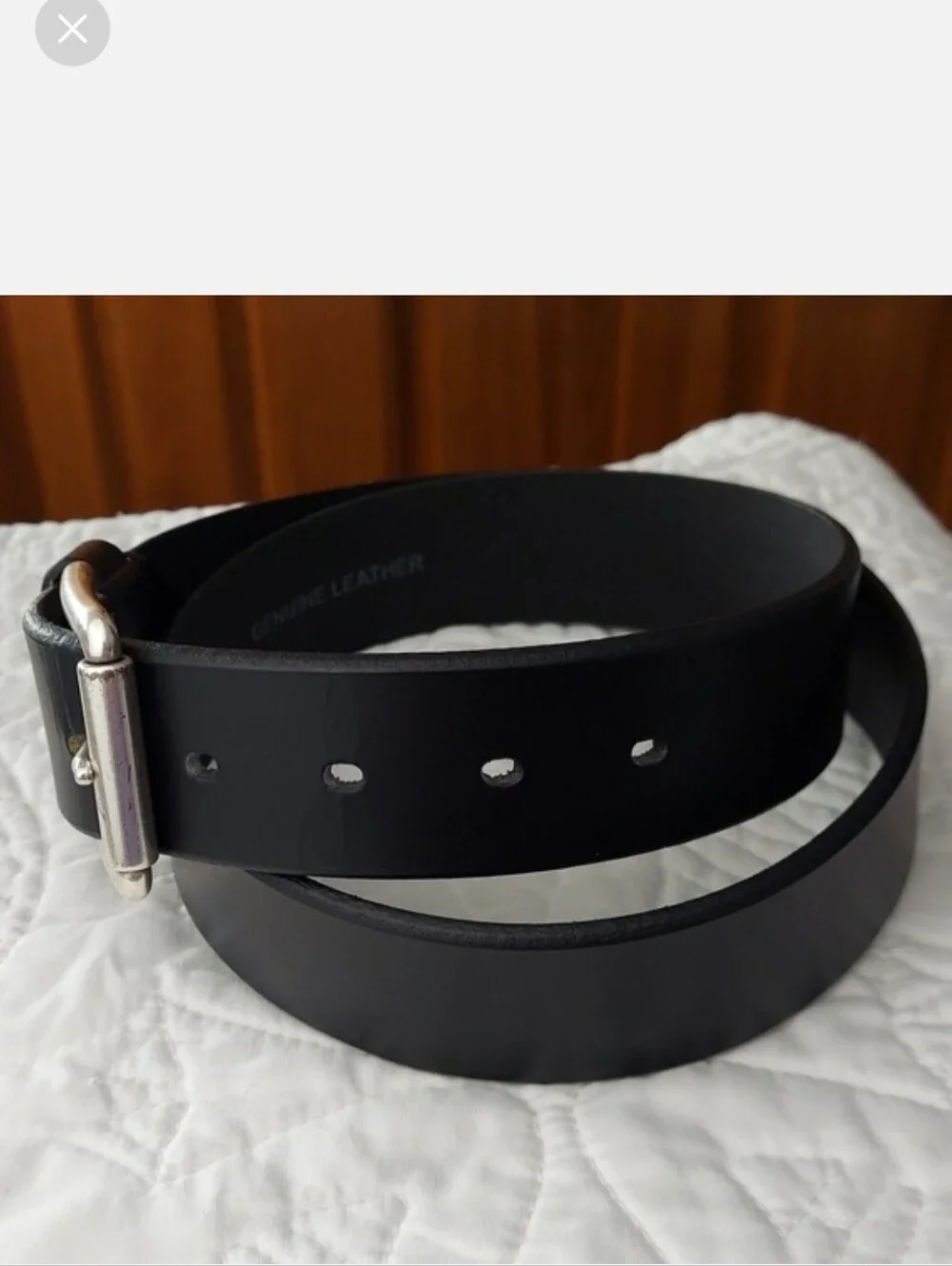 Dockers Elegant Black Soft Leather Men's Belt, Silver Buckle, Size 34, EUC